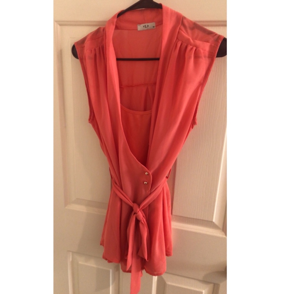 Orange boutique top with built in tank